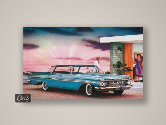 1959 Chevrolet Bel Air Sport Sedan Postcard